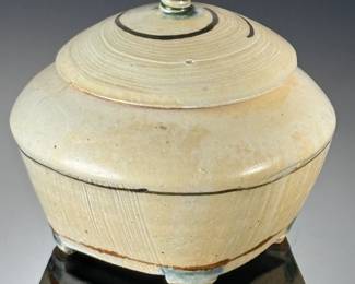 Studio Art Pottery Lidded Bowl Signed