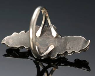 Navajo Sterling Silver Flower Ring SZ: 7.5 Native American Jewelry