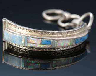 Sterling Silver Turquoise & Opal Watch Cuffs Ladies