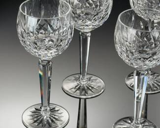 Lot of 5 Waterford Lismore Wine Hock Glasses