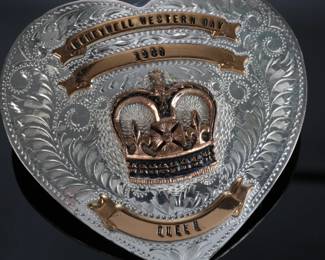 Comstock Sterling Silver 1980 Honeywell Western Day QUEEN Belt Buckle