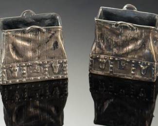 2pc Vintage Mini Metal Suitcase Luggage trinket
