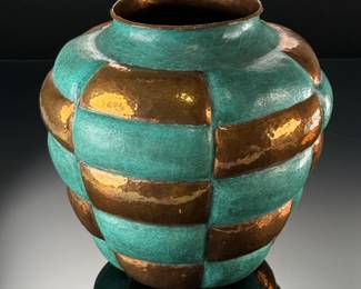 Marsar Artey Cobre Heavy Hammered Copper Decorative Floor Vase