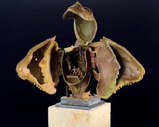 *Original* Theodore Ted Gall “Iguana Fantasy” Metamorphic Head Bronze Sculpture