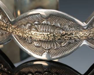 Apache Marc Antia 14k Gold & Sterling Cuff Bracelet Native American Jewelry