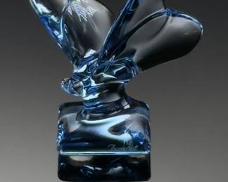 Baccarat Crystal Blue Butterfly Figurine