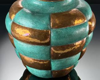 Marsar Artey Cobre Heavy Hammered Copper Decorative Floor Vase