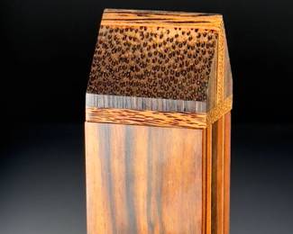 Jeffrey Seaton Artist Made Wood Box Macassar Ebony/Black Palm/Red Palm