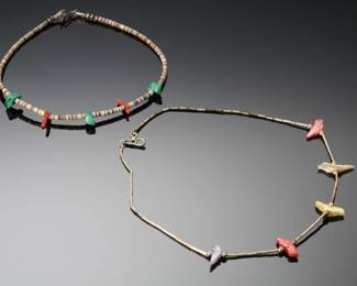 Lot of 2 Native American Choker Necklaces