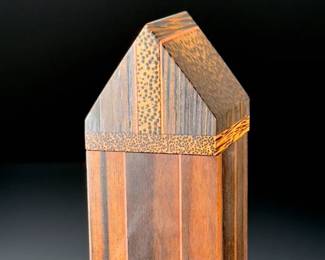 Jeffrey Seaton Artist Made Wood Box Macassar Ebony/Black Palm/Red Palm