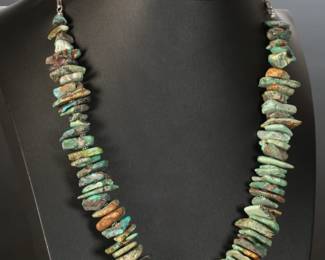 As-Is Native American Chunky Turquoise Necklace.