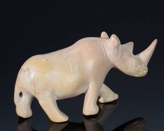 Carved African Soap Stone Rhinoceros Figure