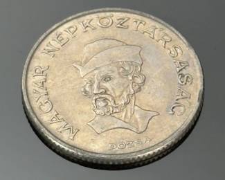 Coin 1985 20 Forint Hungary Communist Peoples Republic Dozsa Circulated