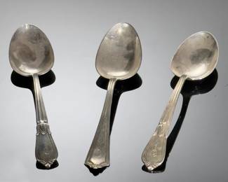 Lot of 3 Antique Sterling Silver Serving Spoons