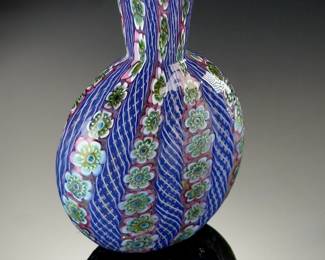 Galliano Ferro Millefiori Latticino Ribbon Glass Perfume Bottle