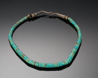 Santo Domingo Turquoise Heishi Bead Necklace Native American Jewelry