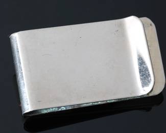 Native American Silver & Turquoise Money Clip