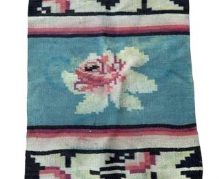 Mexican Wool Serape Saltillo Blanket Cactus Flower