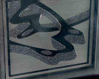 Etched Metal Black Frame Tile Art