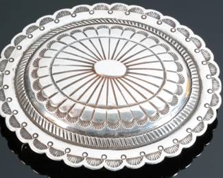 Navajo Alice McShirley Sterling Silver Concho Belt Buckle Native American