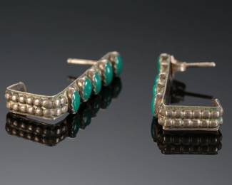 Vintage Native American Turquoise & Silver Earrings