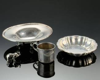 Lot of 4 Vintage Silverplate Bowls/Dish/Cup Items