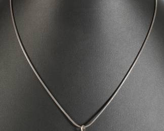 Navajo Silver Turquoise Bear Claw Pendant Necklace Native American Jewelry
