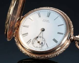 1890 14k Gold American Waltham Model 1873 Grade J Pocket Watch