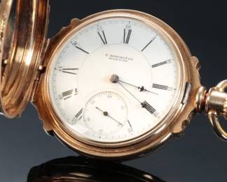 1885 14k Gold E. Howard & Co Pocket Watch Grade 4 Series VII Courvoisier & Wilcox Mfg Hunter Case