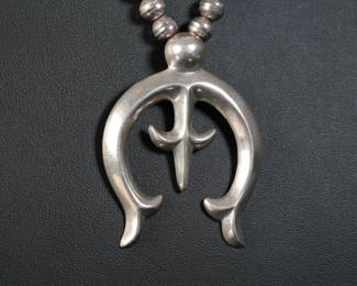 Navajo Silver Squash Blossom Naja Necklace Native American Jewelry