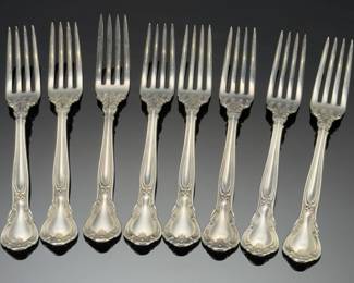 Lot of 8 Gorham Chantilly Sterling Silver Table Forks Flatware