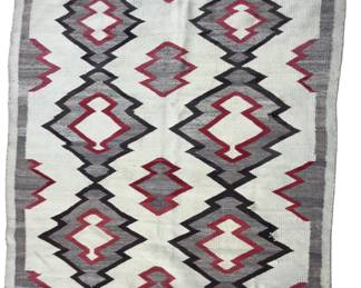 Large Antique Navajo Rug Native American Weaving 8x4ft