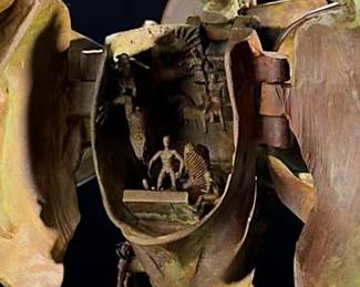 *Original* Theodore Ted Gall “Iguana Fantasy” Metamorphic Head Bronze Sculpture