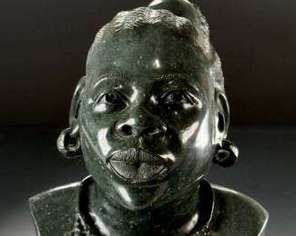 *Original Sangsters Nyakusengwa African Woman Bust Sculpture Carved Stone Shona Sculpture