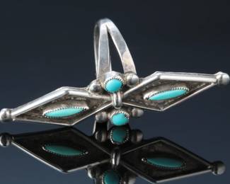 Navajo Silver & Turquoise Ring SZ: 6 Native American Jewelry