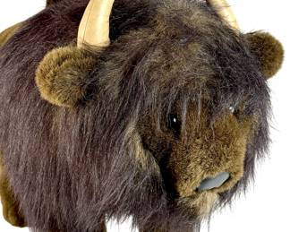 Plush Buffalo Footstool Ottoman