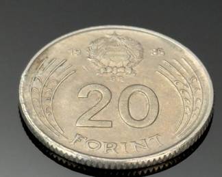Coin 1985 20 Forint Hungary Communist Peoples Republic Dozsa Circulated
