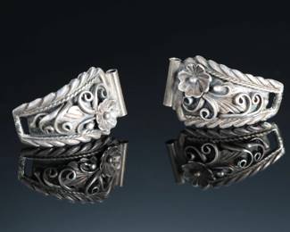 Vintage Navajo Sterling Silver Watch Tips Native American Jewelry Signed