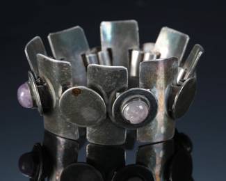 Vintage Mexican Silver Modernist Bracelet