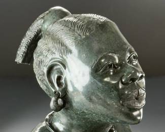 *Original Sangsters Nyakusengwa African Woman Bust Sculpture Carved Stone Shona Sculpture
