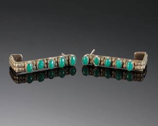 Vintage Native American Turquoise & Silver Earrings