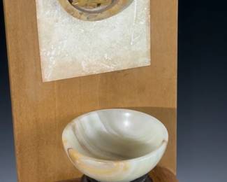 Carved Onyx & Wood Wall Art