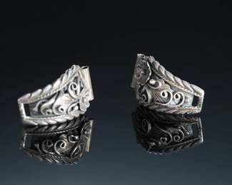 Vintage Navajo Sterling Silver Watch Tips Native American Jewelry Signed