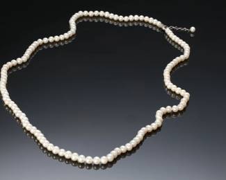 Vintage Pearl Necklace 40in Long
