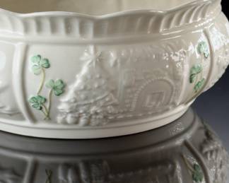Belleek Shamrock Porcelain Centerpiece Bowl