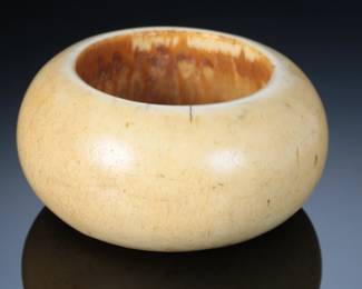 Huge Vintage Carved Bone Bangle Bracelet