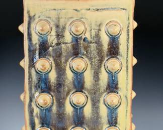 AS-IS Studio Pottery Studded Square Jar