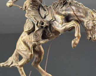 Franklin Mint Bronco Buster Frederic Remington Mini Bronze