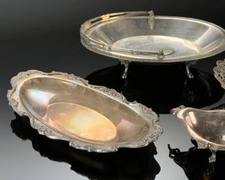 Lot of 4 Antique Silver Plated Serving pieces