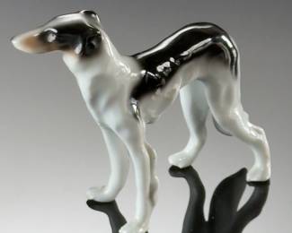 ERPHILA Borzoi Porcelain Wolfhound Dog Figurine